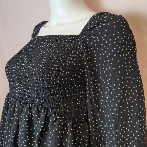Missguided Milkmaid Shirred Polka Dot Mini Dress size 8 - Picture 2 of 6